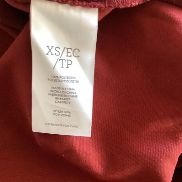 Cabi Size XS Red Velvet Dress V-Neck Short Sleeve Cocktail Party Xsmall‎ Stretch - Picture 3 of 8